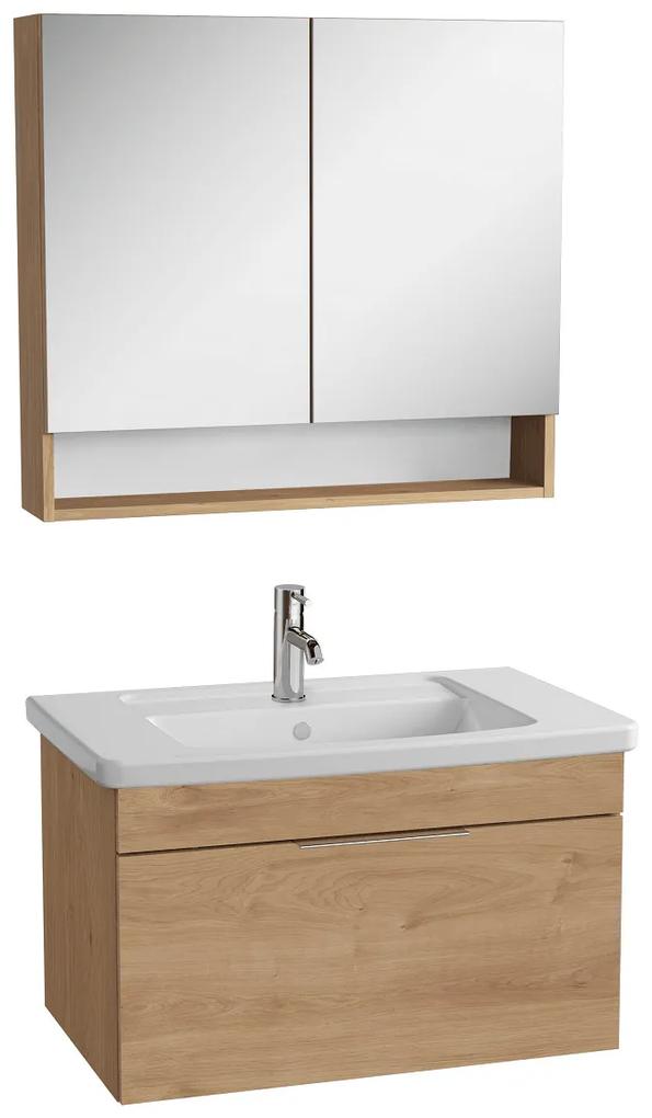 Kúpeľňová skrinka s umývadlom VitrA Mia 80x49x45 cm zlatý dub mat 10149