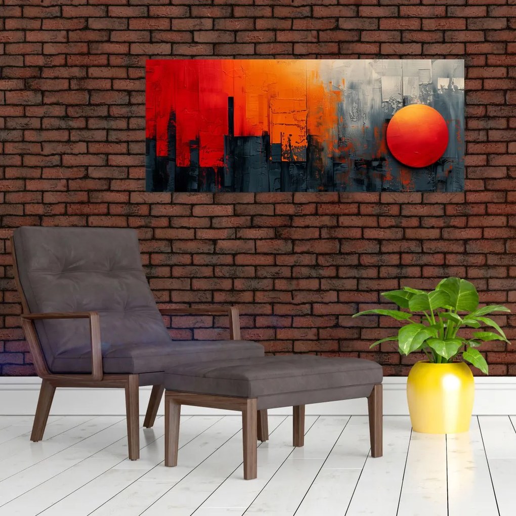 Obraz - Abstraktná maľba mesta (120x50 cm)