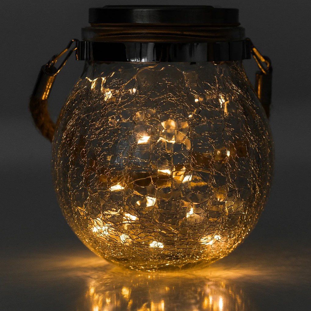 Solárna LED lampa Solik 12x14,5 cm číra/teplá biela