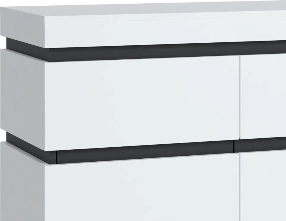 Široká úložná komoda Campania 161 cm, biela/antracit