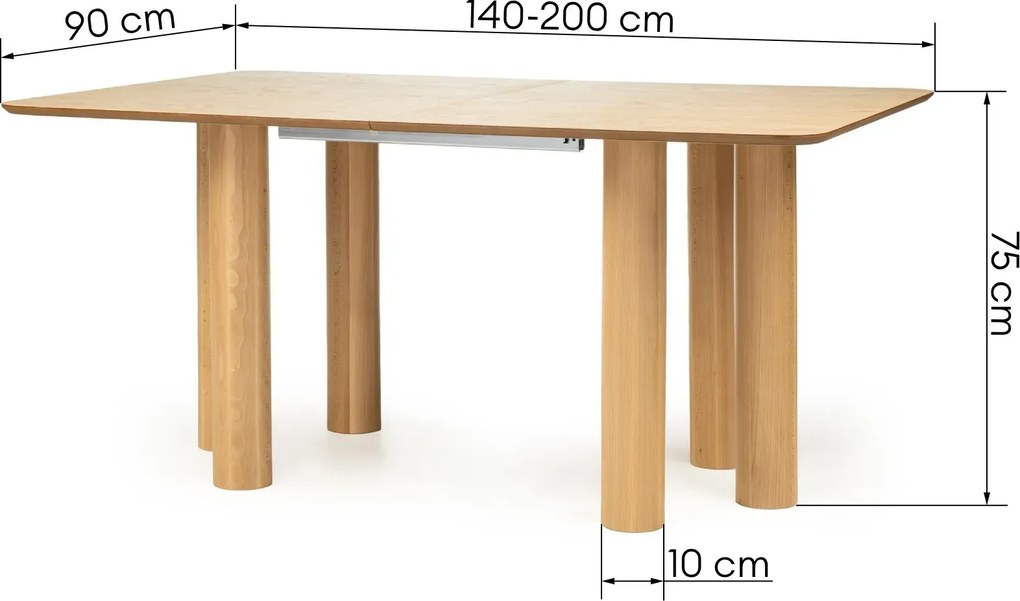Jídelní rozkládací stůl Loa 140/200 cm z masivu buk