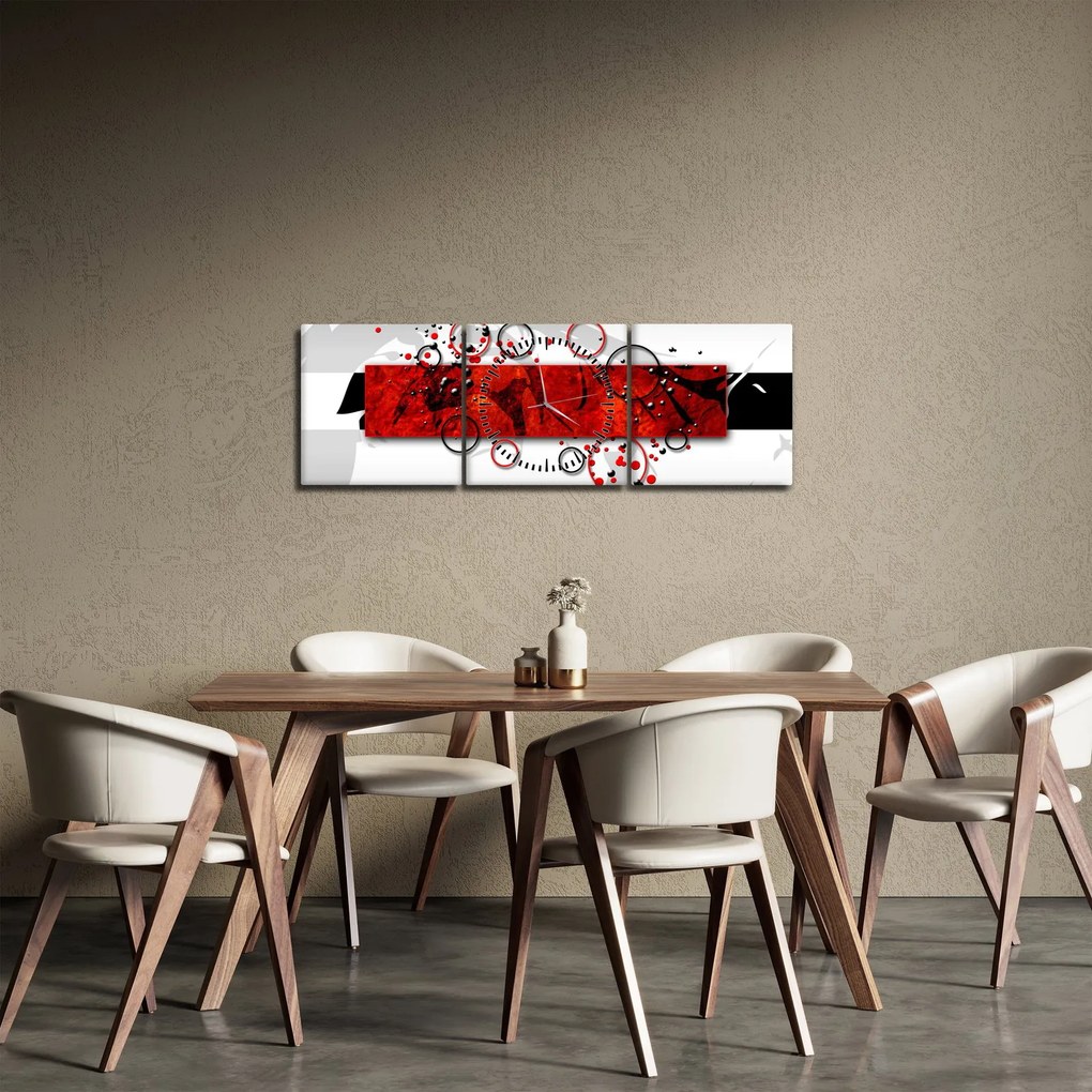Obraz abstrakcie (s hodinami) (90x30 cm)