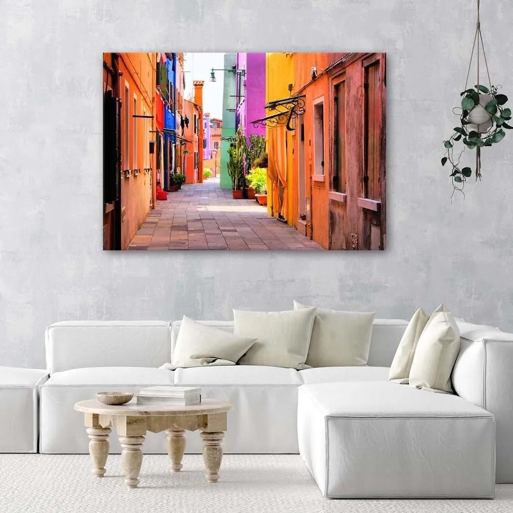 Obraz na plátně Barevné toskánské ulice - 90x60 cm