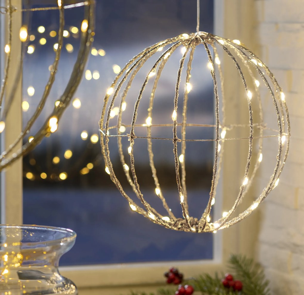 ACA Lighting LED vianočné 3D guľa, priemer 20 cm, 100 LED, 230V, IP44