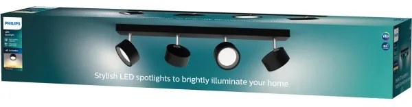 Philips - LED Bodové svietidlo BRACIA 4xLED/5,5W/230V čierna