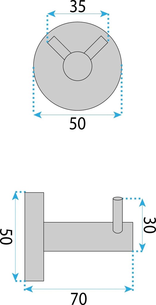 Rea Leo, kúpeľňový 2-háčik na uteráky, chrómová, REA-88040