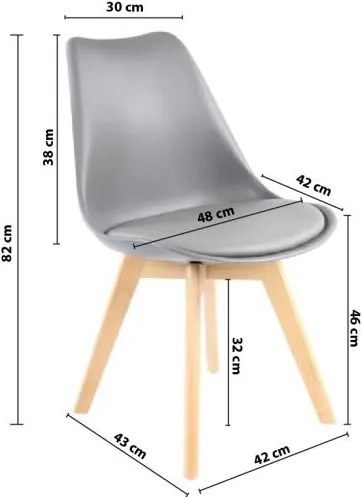 Bestent Jedálenské stoličky 4ks šedé škandinávsky štýl Basic