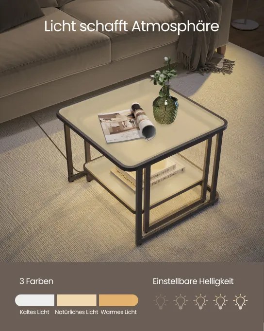 Sada 2 konferenčných stolíkov s LED LCT246B01