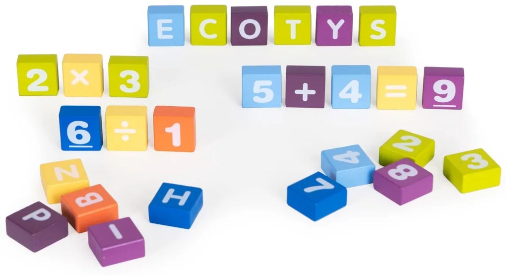 Drevené edukačné kocky Ecotoys 108 ks