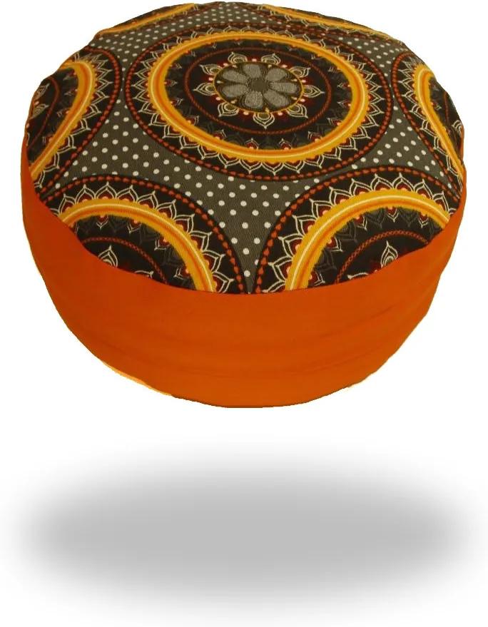 Ing. Klára Patočková - Obchod s radostí Meditační sedák s oranžovou mandalou, oranžový - 12 x 40 cm cm