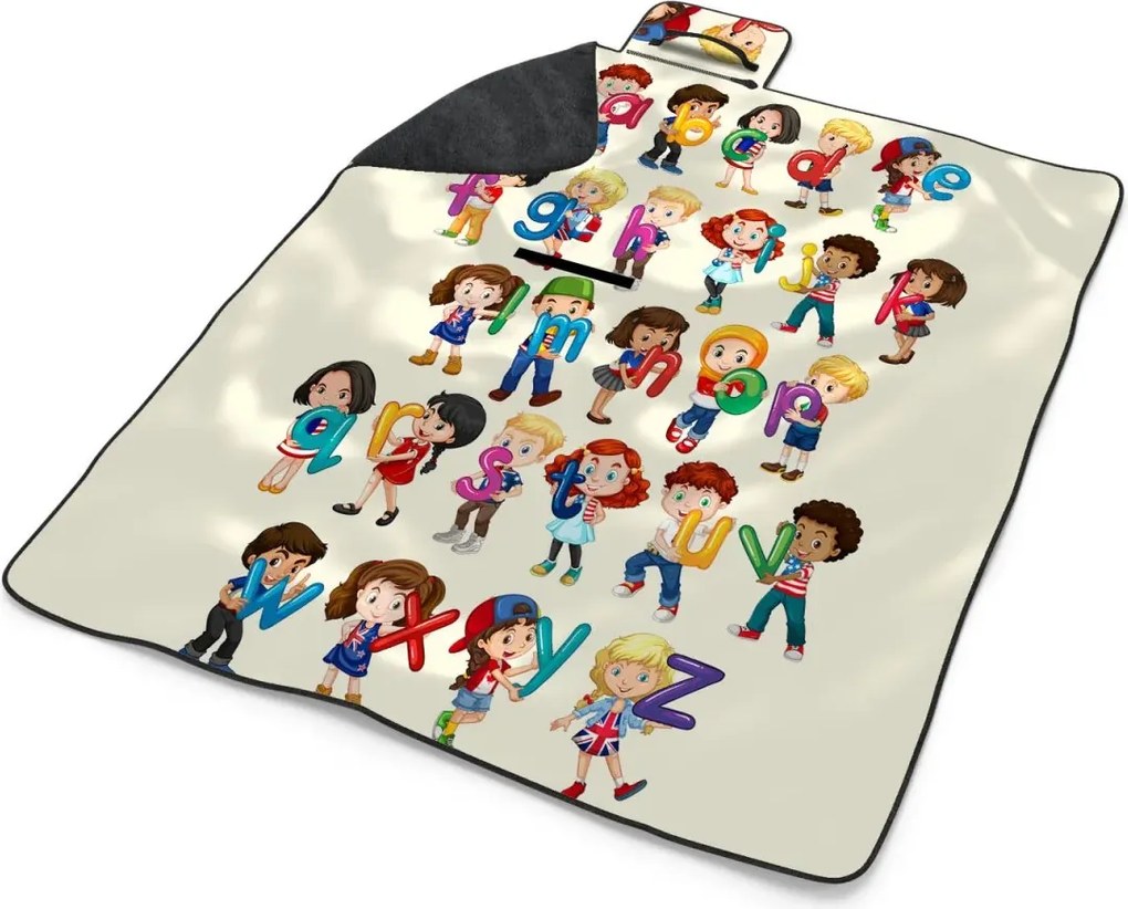 Sablio Plážová deka Abeceda: 200x140 cm