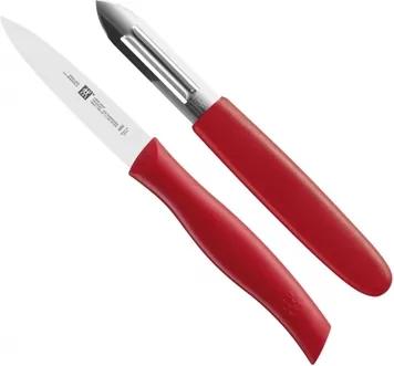 Lúpací nôž + škrabka Twin Grip Zwilling červená 2 ks