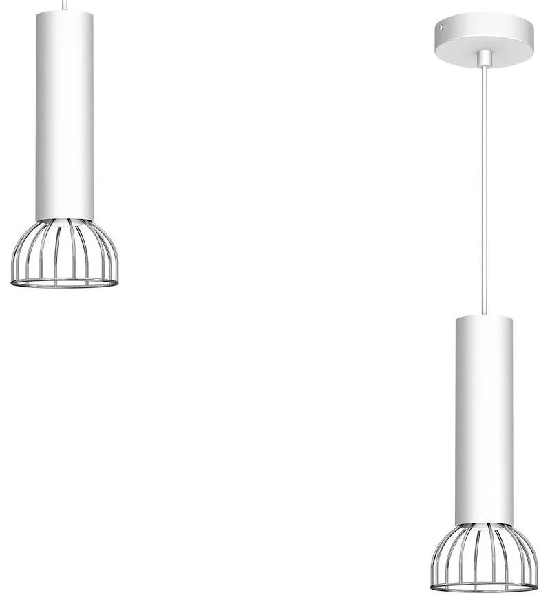 Závesné svietidlo Dante, 1x chrómové drôtené tienidlo, w