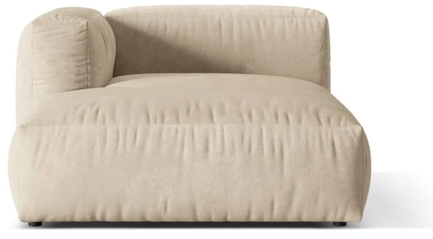 Béžový zamatový modul pohovky (ľavý roh) Martina – Micadoni