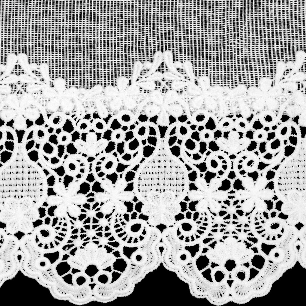 KRÁTKA ZÁCLONA NA PÁSKE KASANDRA 150X70 CM BIELA