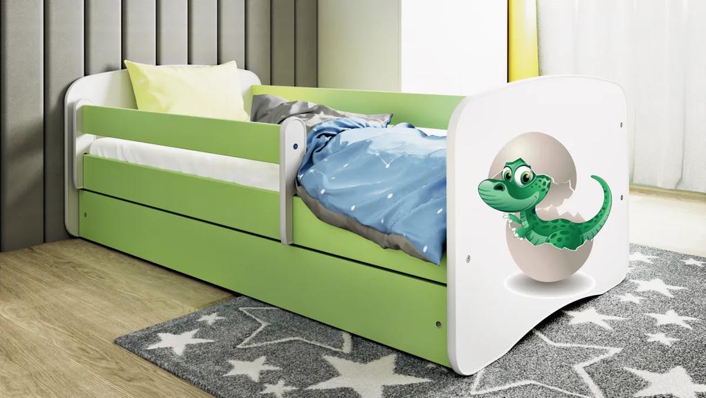 Detská posteľ Babydreams dinosaurus zelená