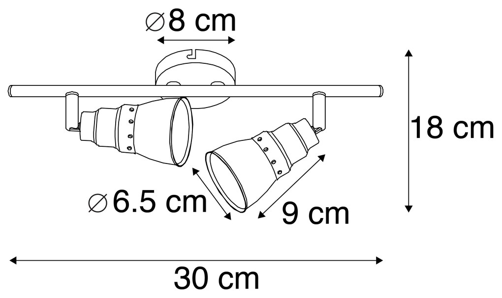 Stropné a nástenné bodové svetlo hrdzavohnedé otočné a naklápateľné - Coney 2