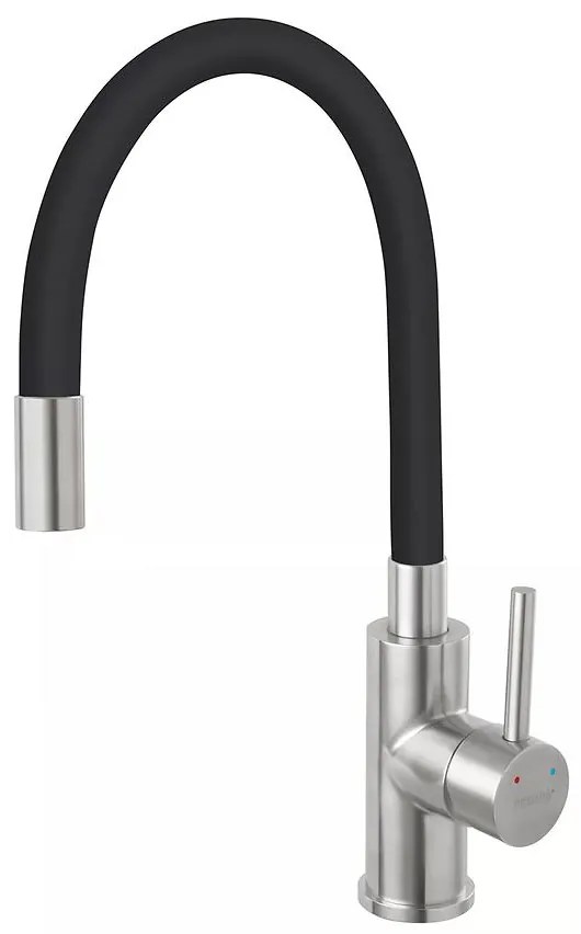 Elastická kuchynská batéria Fitness inox čierna