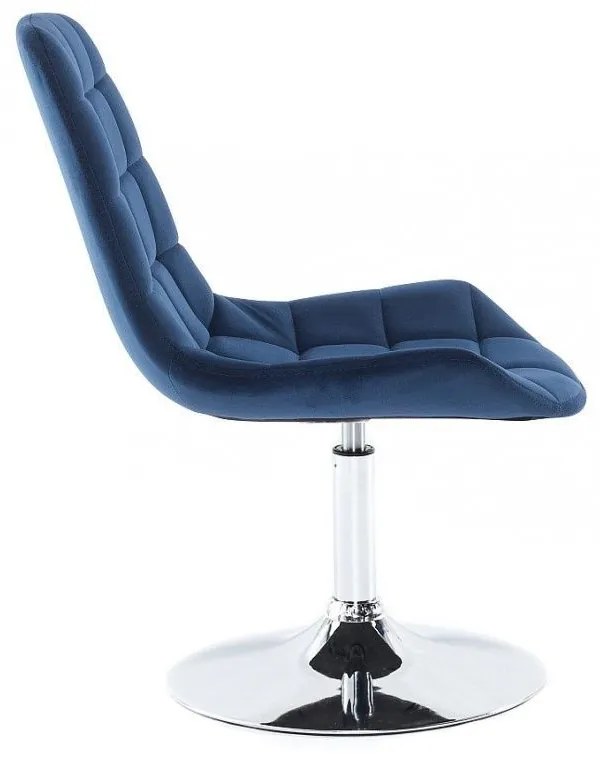 LuxuryForm DESIGN Stolička PARIS VELUR na striebornom tanieri - modrá
