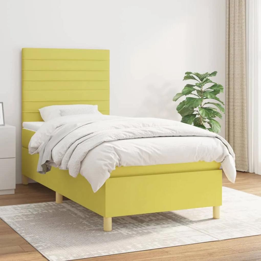 Boxspring posteľ s matracom zelená 100x200 cm látka 3142400
