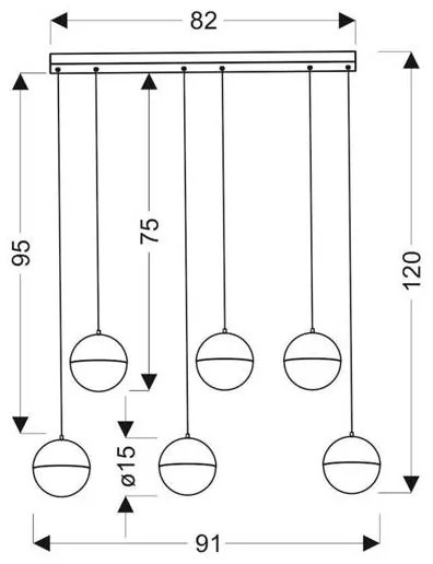 LED Luster na lanku FURNI 6xLED/5W/230V