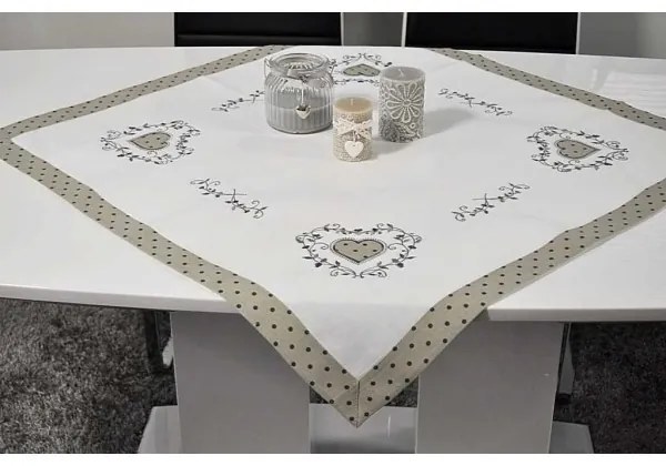 Obrus Sivé srdce 85x85 cm