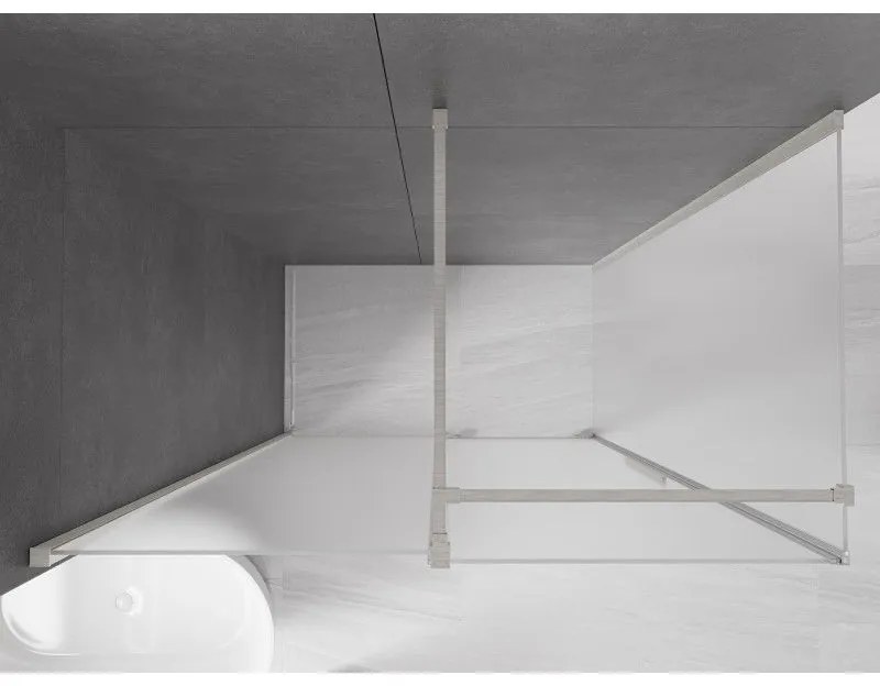 Mexen Velar, sprchový kút s posuvnými dverami 150 x 85 cm, 8mm sklo námraza, brúsená oceľ, 871-150-085-31-97