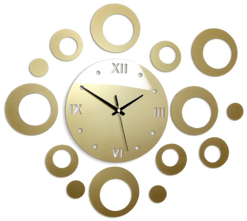 Moderné nástenné hodiny RINGS GOLD gold