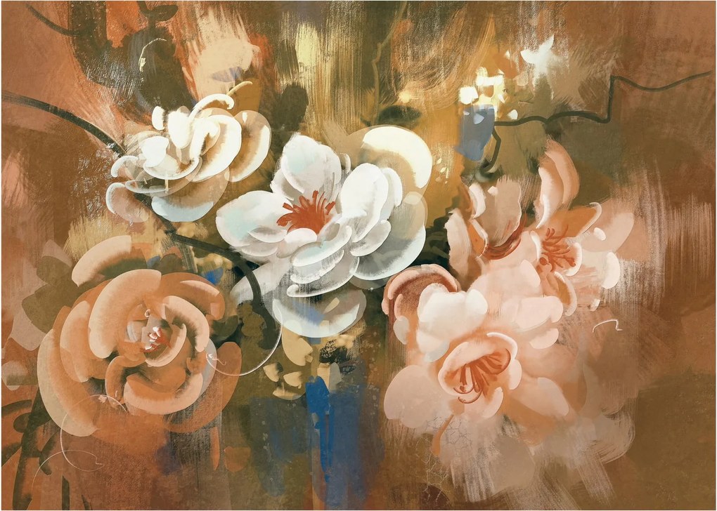 Obraz - Maľovaná kytica kvetov (70x50 cm)