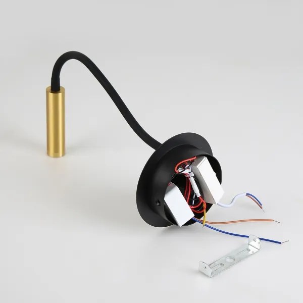 Brilagi -LED Flexibilná nástenná lampa s USB portom MAYA LED/3W/230V čierna/zlatá