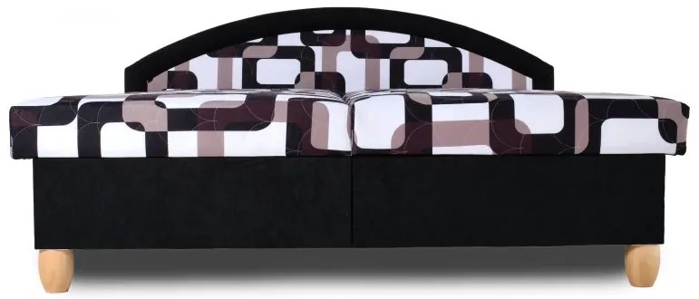 Čalúnená manželská posteľ MAGDA, čierna vzor/ čierna (216/41)