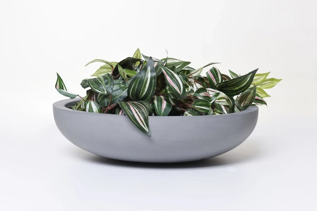 Okrasná miska PLANA, sklolaminát, Ø 44 cm x výška 11 cm, betón design