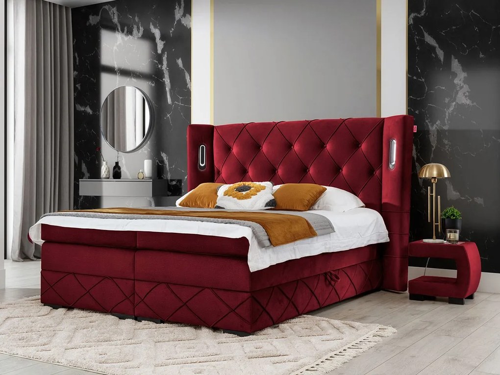 Kontinentálna posteľ Banjul Lux, Rozmer postele: 200x200, Dostupné poťahy: Kameleon 04