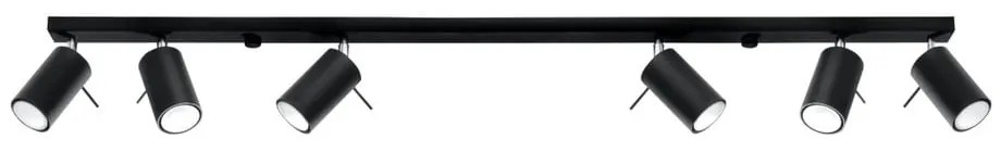 Čierne stropné svietidlo Sollux Etna 6L