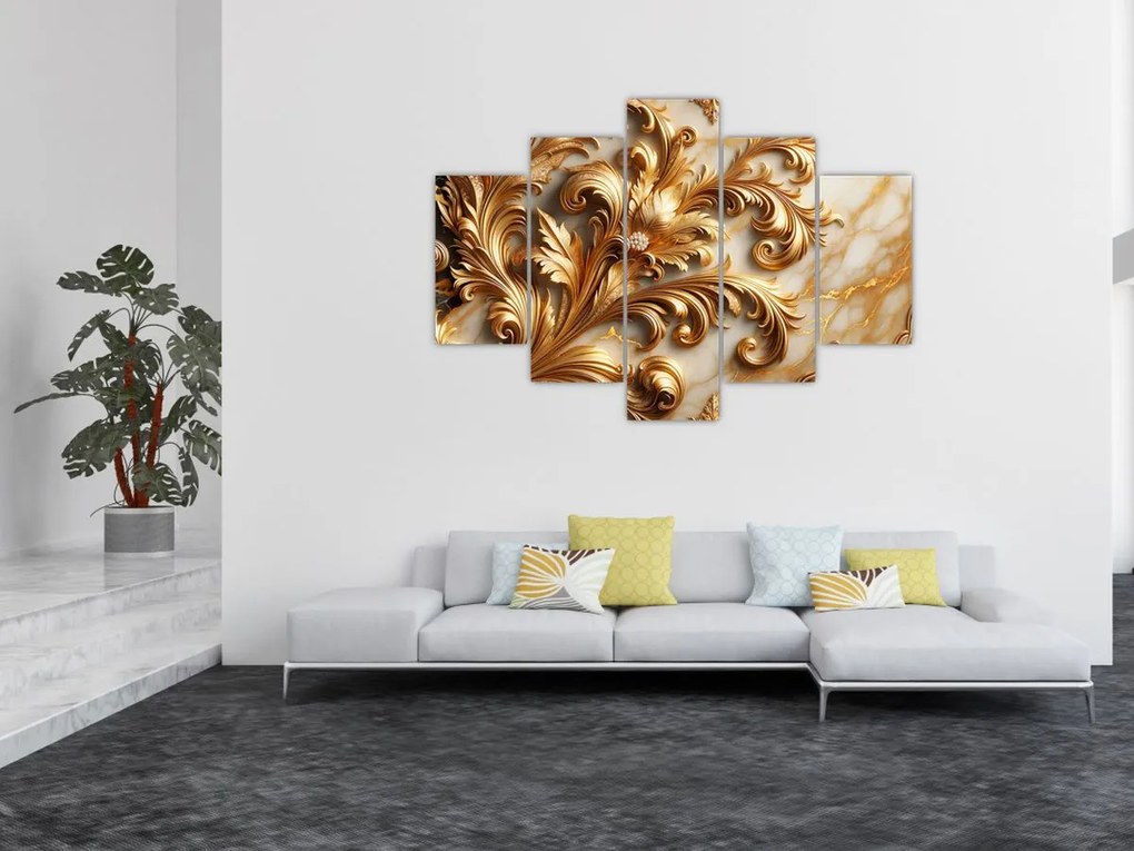 Obraz - Mramor so zlatom (150x105 cm)