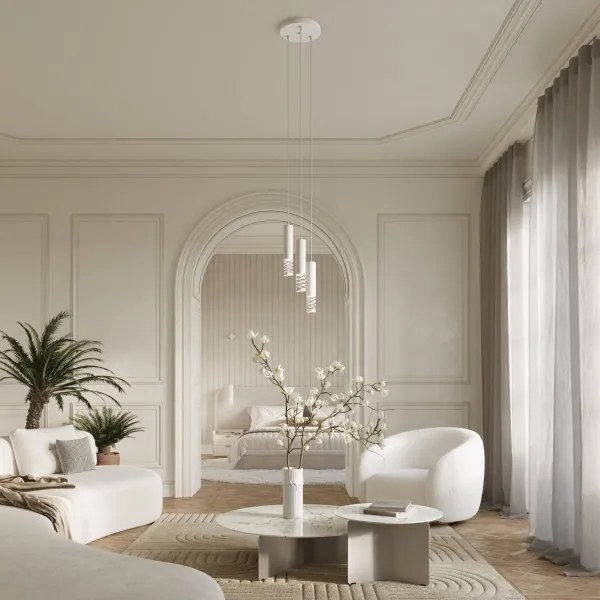 Sollux SL.1689 - Luster na lanku LAMI 3xGU10/10W/230V biela