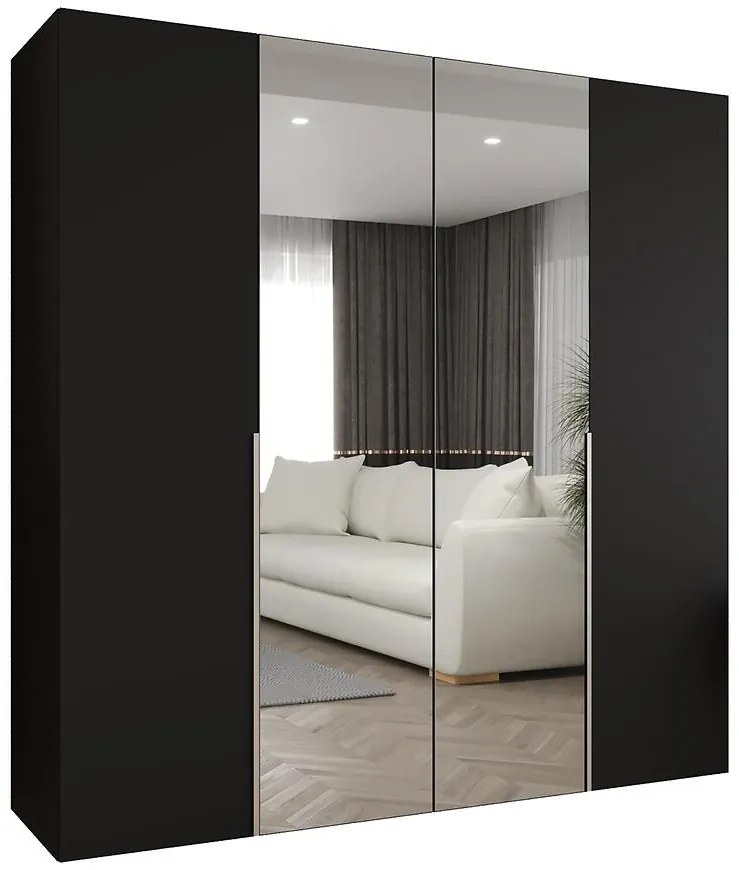 Skriňa Alicante II 200 čierna/strieborný