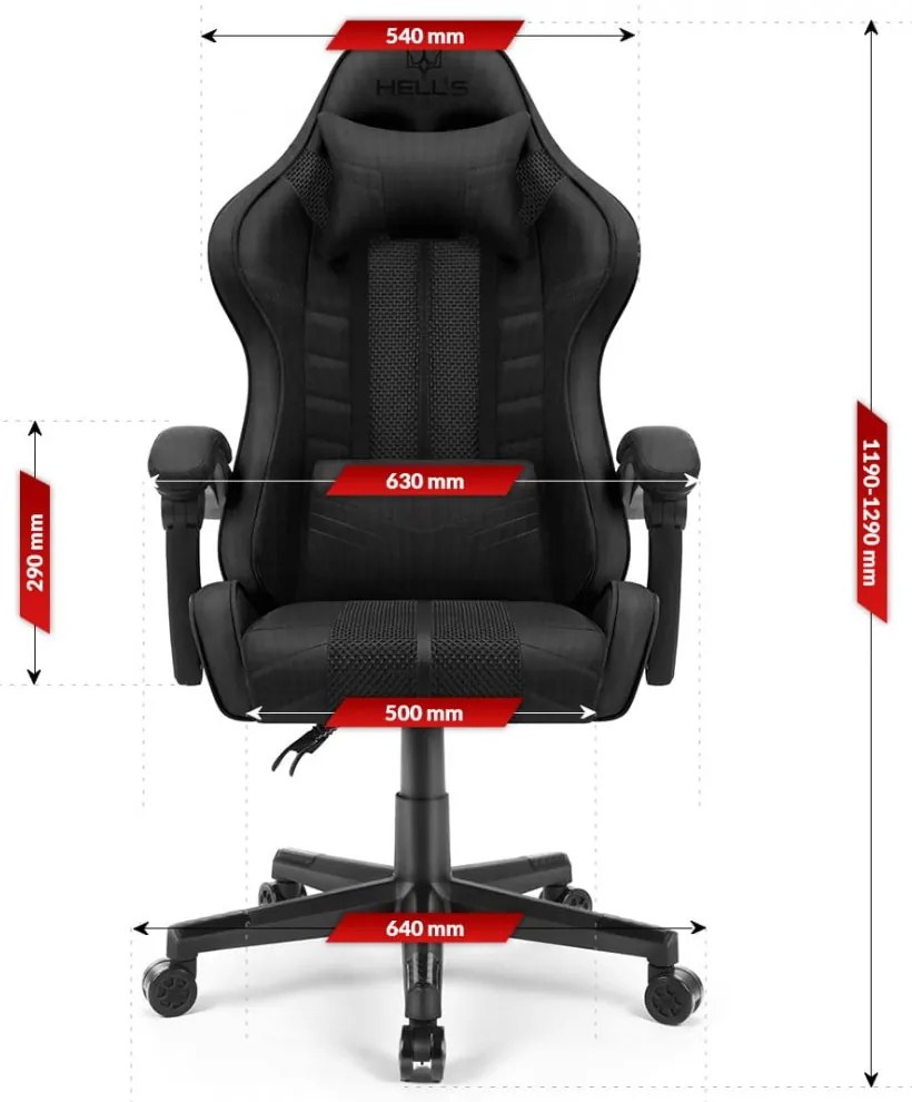 Čierne herné kreslo 1004 BLACK