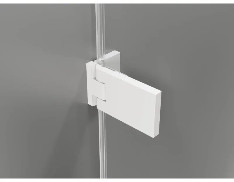 Mexen Lunar-F, 1-krídlový sprchový kút so skladacími dverami, pravý, 90 x 80 cm, 8mm číre sklo, biely profil, 836-090-080-20-00-P