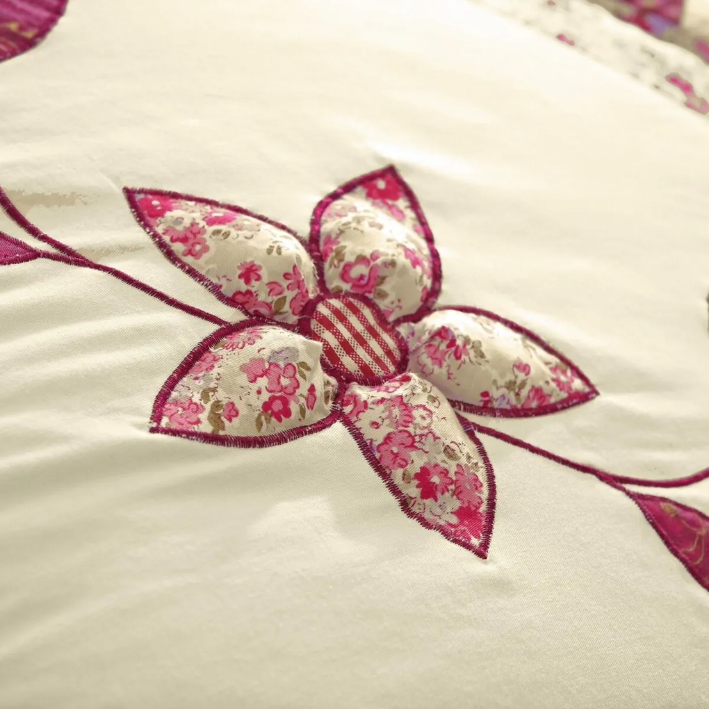 Prikrývka na posteľ patchwork s potlačou kvetín