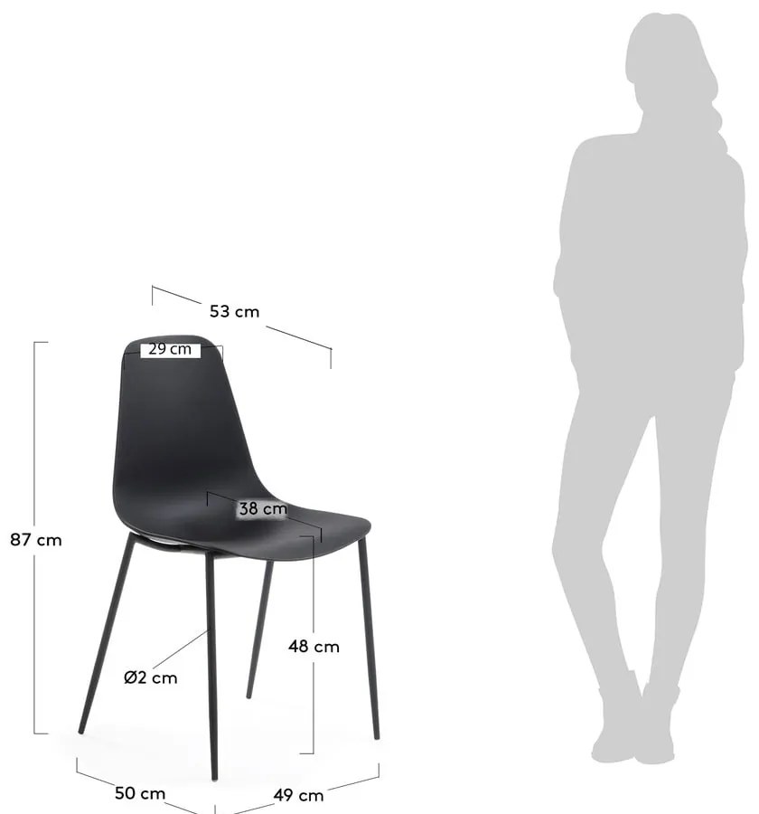 Čierna jedálenská stolička Kave Home Wassu