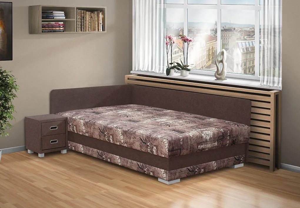 Nabytekmorava Čalúnená posteľ Robin 120x200 cm farba čalúnenia: šedá