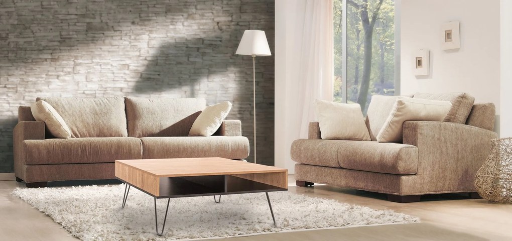 Tutumi, obdĺžnikový konferenčný stolík 90x60x40 cm R20FFTCFT001, čierna-dub sonoma, KRZ-07000