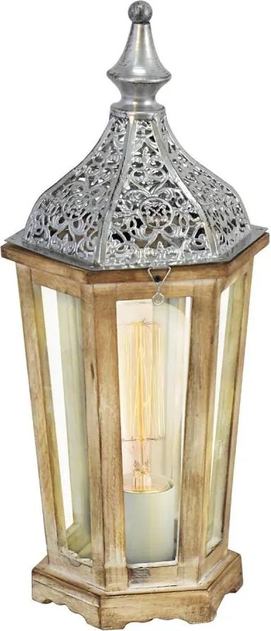 Eglo 54618 - LED Stolná lampa 1xE27/4W/230V strieborná/hnedá