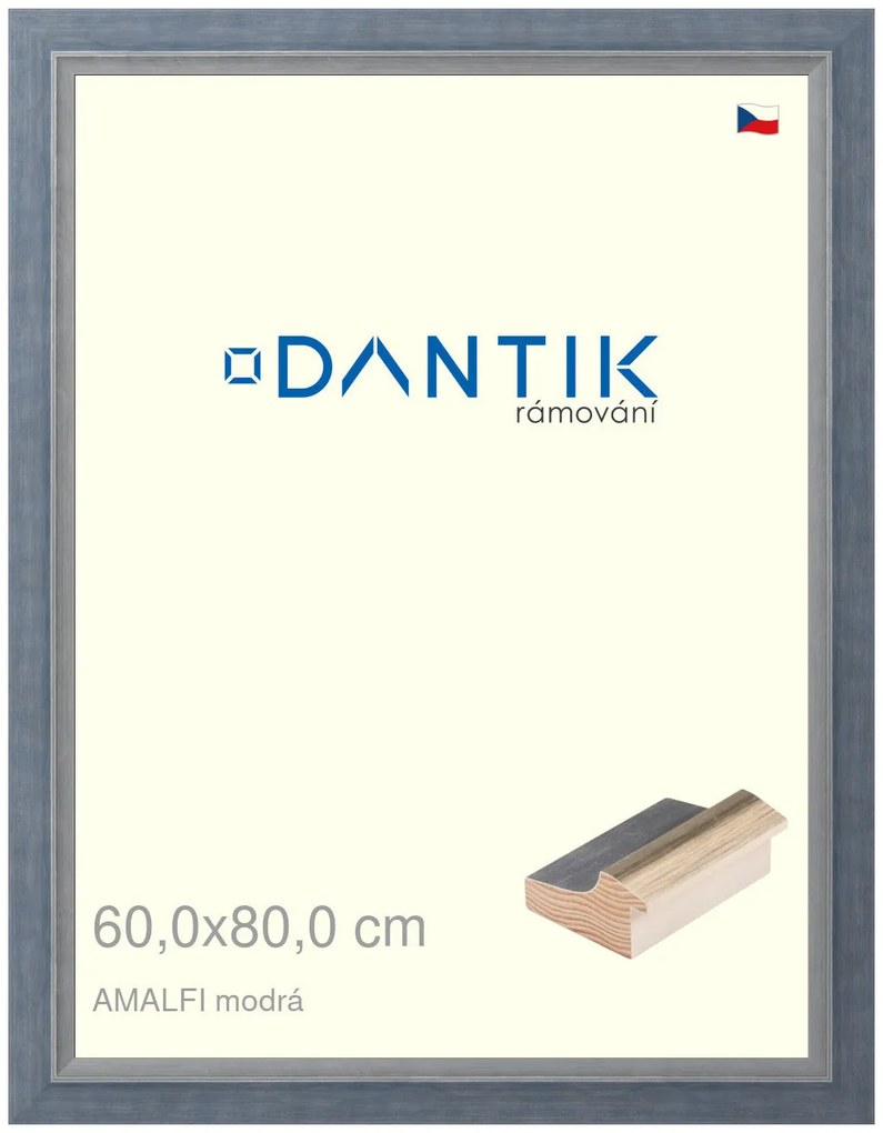 DANTIK rám na obraz 60x80 | AMALFI modrá (Plexi Čiré)