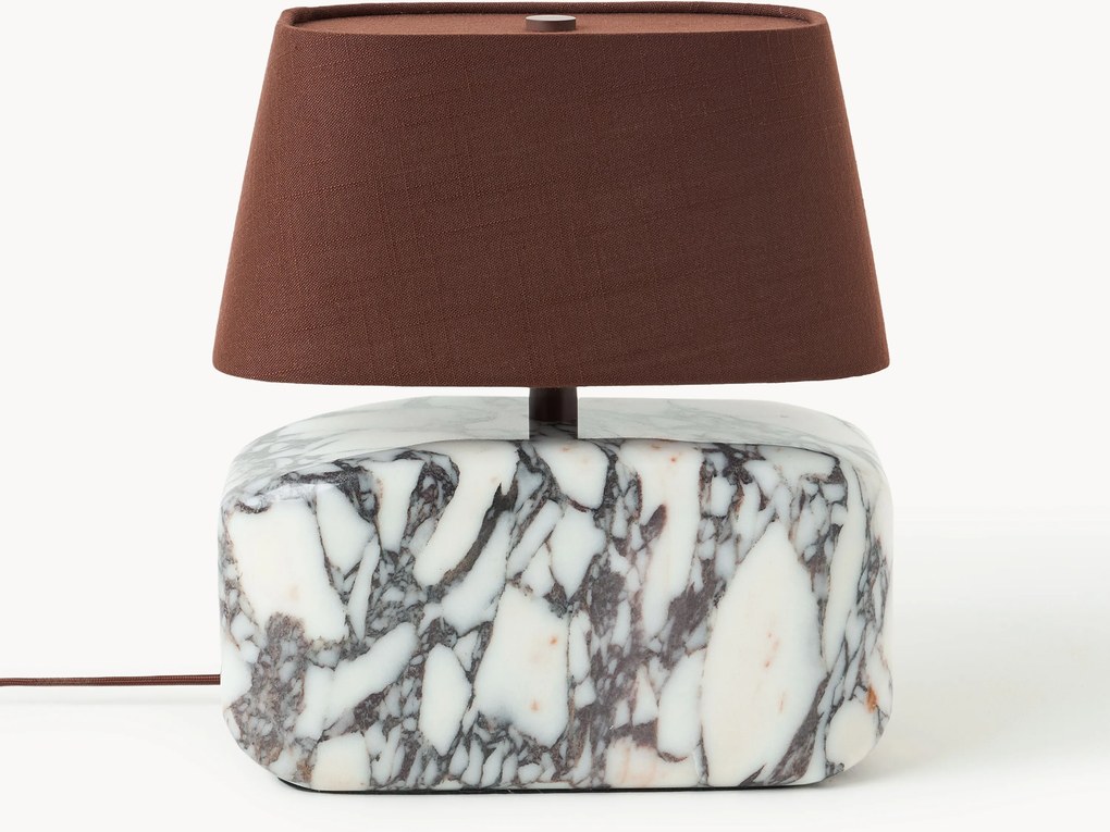 Malá stolová lampa's podstavcom z mramoru Calacatta Viola Maleo