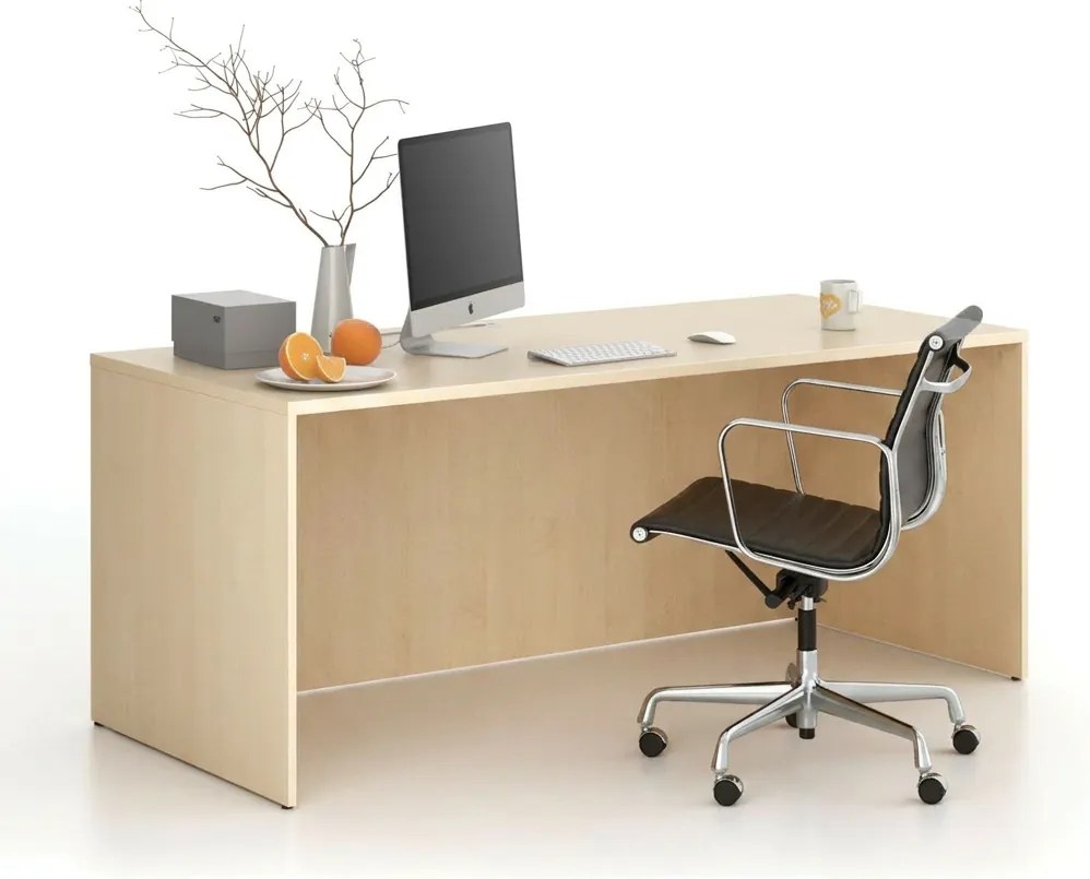Kancelársky písací stôl FRAME, 180x80 cm, breza