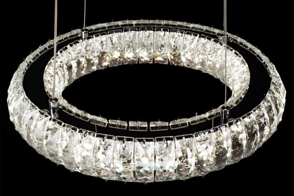 Toolight Toolight, Krištáľové LED závesné svietidlo APP1040-CP + diaľkové ovládanie, chrómová, OSW-09473