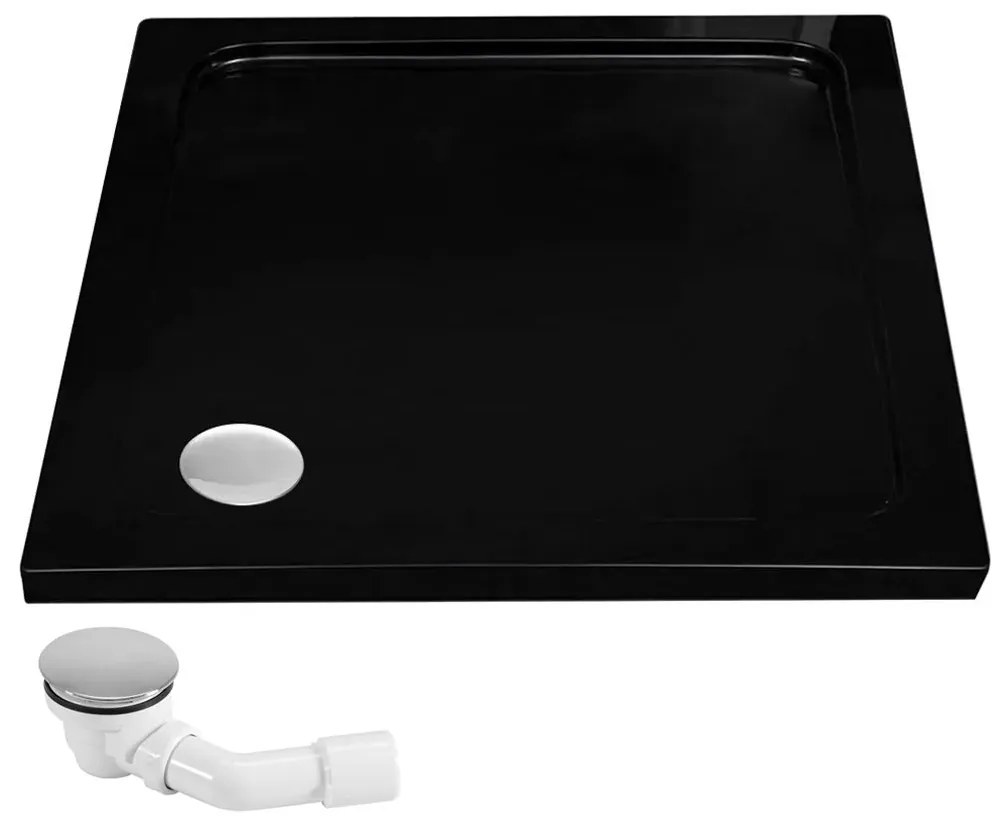 Rea Fargo Gold, sprchový kút s 1-krídlovými dverami 90 (dvere) x 90 (stena) x 195 cm, 6mm číre sklo, zlatý profil, REA-K4903