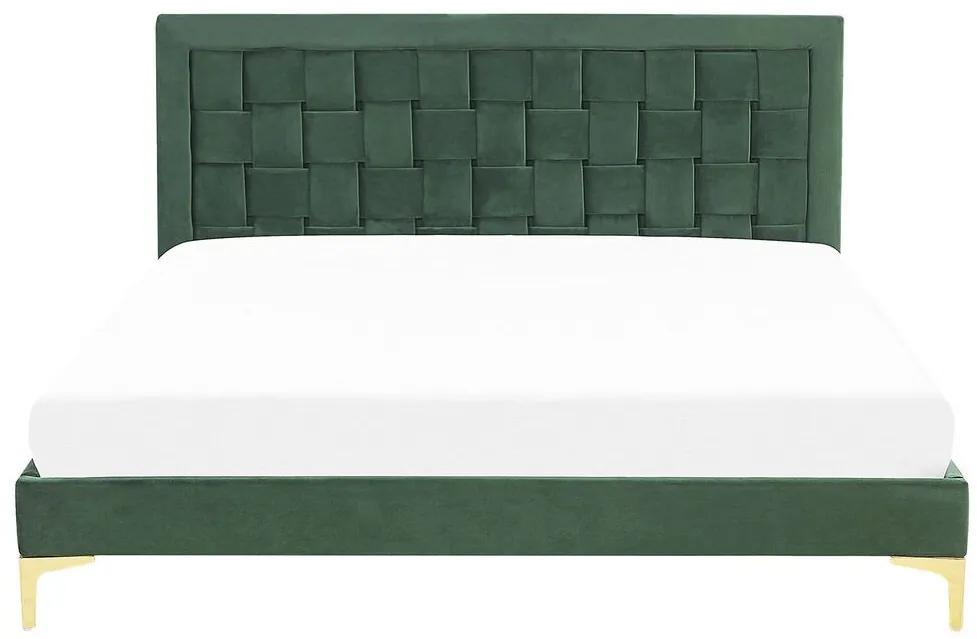 Manželská posteľ 160 cm LIMO (polyester) (tmavozelená) (s roštom). Vlastná spoľahlivá doprava až k Vám domov. 1022885